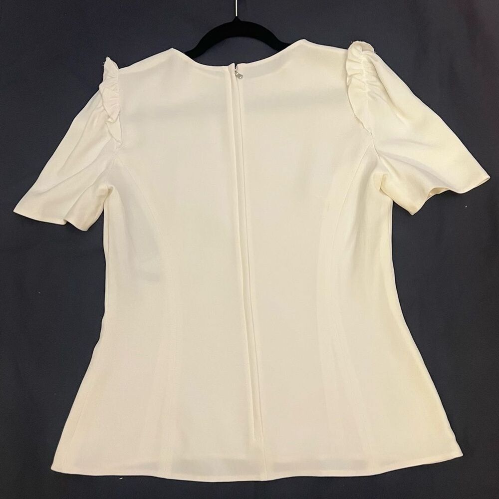 Dolce & Gabbana Short Sleeve Peplum Top Ivory Draped Sleeve Blouse - Picture 3 of 11